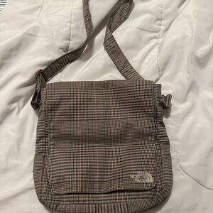 The North Face Tan and Brown Checkered Men's Messenger Bag